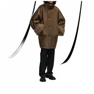 NEW HENRIK VIBSKOV women's dart wool jacket in shearling brown